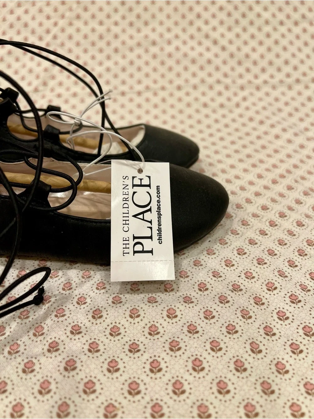 The Children's Place Black Lace-Up Ballet Flats